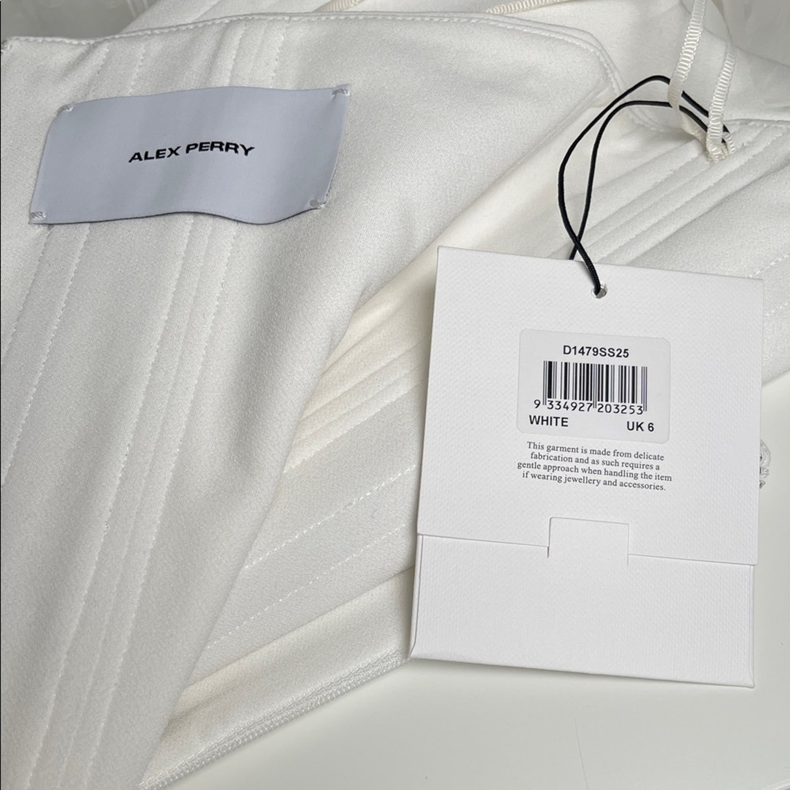 Alex Perry Strapless Draped Ruched Corset Cutout Crepe Jersey Maxi Dress Sz 2 — image 8 of 8